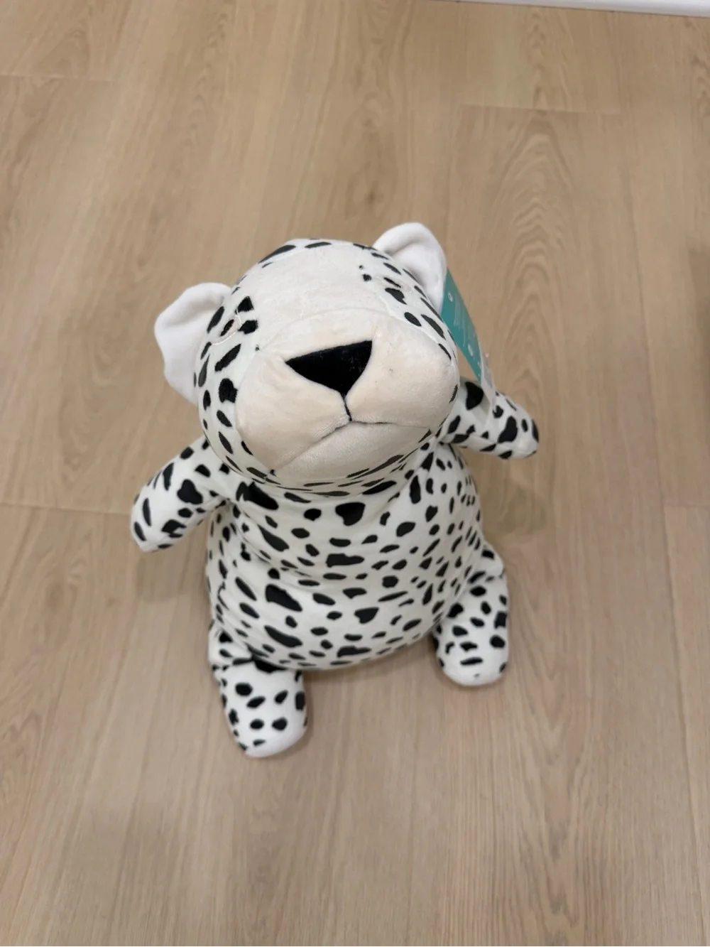 Snow leopard -Spotted Plush Stuffed Animal - Black & White